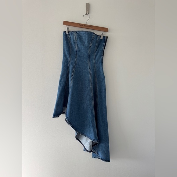 REFORMATION Malina Denim Strapless Dress 4 - Picture 4 of 8